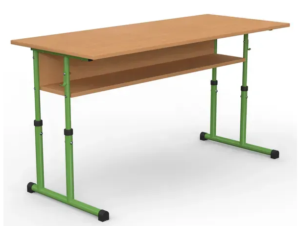 Стіл учнівський двомісний прямі кути кругла труба №4-6/1200х500 МФ Вересень